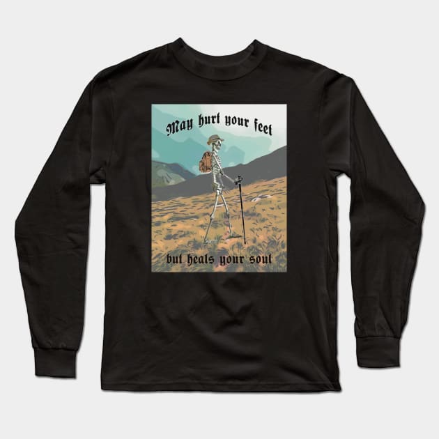 Hiking is therapy Long Sleeve T-Shirt by Improgism 